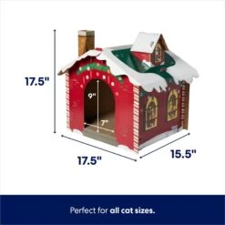 Frisco Holiday Christmas Tree Cardboard Cat House & Frisco Holiday Santa's Workshop Cardboard Cat House -Frisco Sales Store 986190 PT6. AC SS1800 V1698257795