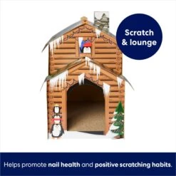 Frisco Holiday Log Cabin Cardboard Cat House & Frisco Holiday Santa's Workshop Cardboard Cat House -Frisco Sales Store 986198 PT3. AC SS1800 V1698257736