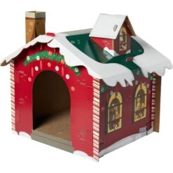 Frisco Holiday Log Cabin Cardboard Cat House & Frisco Holiday Santa's Workshop Cardboard Cat House -Frisco Sales Store 986198 PT5. AC SS1800 V1698257790