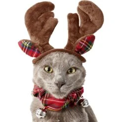Frisco Jingle Bells Dog & Cat Holiday Collar With Bells, 1 Count & Frisco Holiday Antler Headband & Bell Collar Dog & Cat Costume -Frisco Sales Store 986294 PT6. AC SS1800 V1698257736